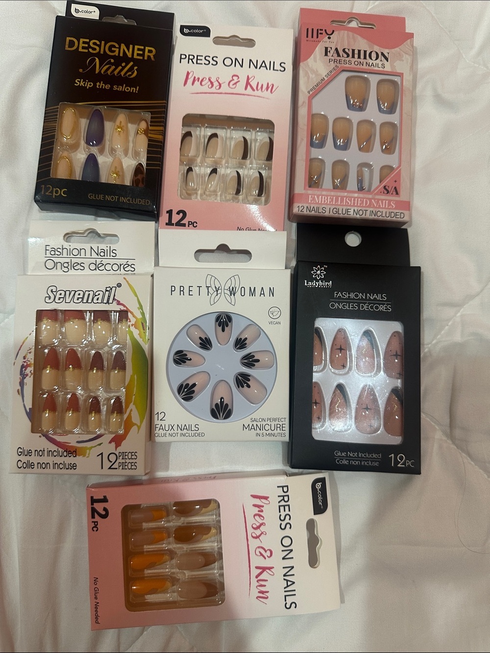 Set Assorted Nude & Pink Press-On Nails - Multi-Brand Pack - Picture 2 of 4